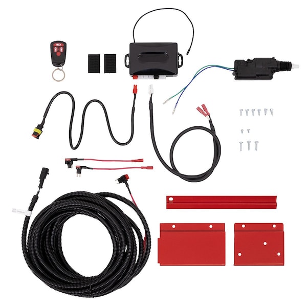 TOOL BOX ACCESSORIES For Weather Guard Full Size Saddle Type Tool Box 600 Lumen LED Red Powder Coa